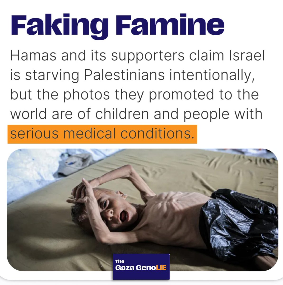 In a GENOLIE, the victims exploit children suffering from serious medical conditions for propaganda, while posing with their well-fed family members. 

#GenoLIE