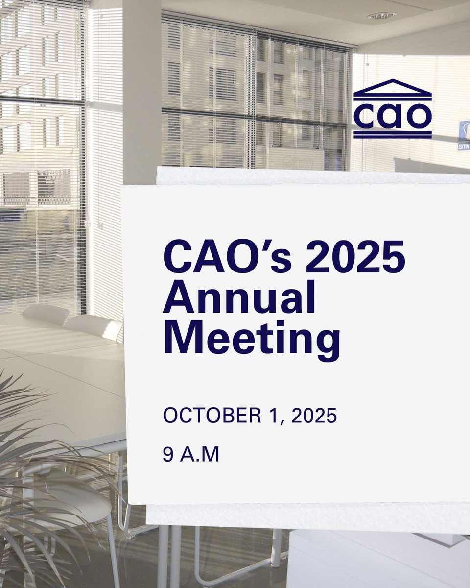 🗓️ Tomorrow's the day! The CAO's virtual Annual Meeting is happening on Oct. 1, and you’re invited to join us via Zoom! 🏢 ⁠
⁠
This is an opportunity to:⁠
Hear updates from the CAO’s leadership team and Board Chair⁠, learn more about condo living in Ontario⁠ and participate