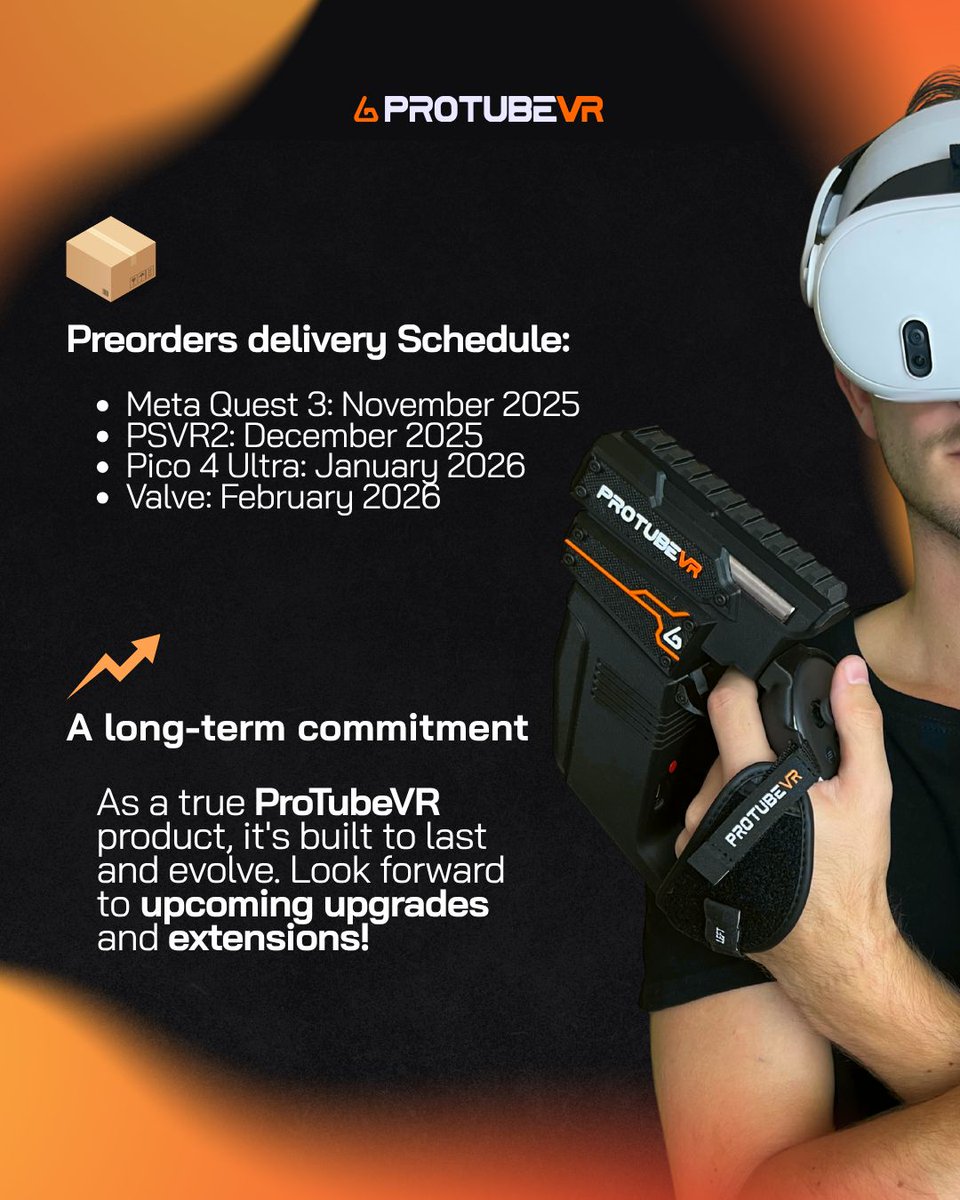 Lock in your €50 to 90€ (if you take 2) savings and be the first to receive the PROVOLVER ELITE. Initial shipments for Meta Quest 3 are set to start in early November. Secure your unit today before the pre-order price expires and the delivery queue lengthens.

➡️ Pre-order: