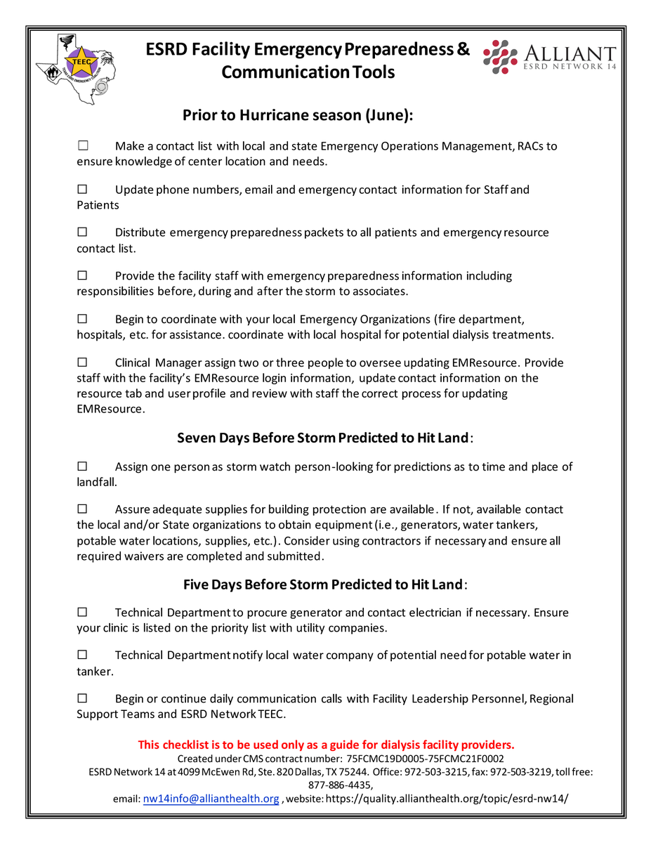 ESRD Networks 8 and 14 tweet media