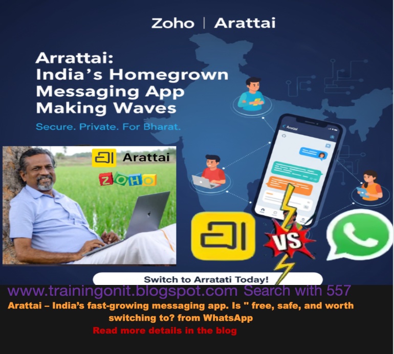 trainingonit9's tweet image. 🚀 Discover Arattai — India’s fast-growing homegrown messaging app! 🇮🇳

👉 Read more: trainingonit.blogspot.com/2025/09/discov…

#Arattai #MadeInIndia #MessagingApp #TechNews #WhatsAppAlternative #DigitalIndia #ZohoInnovation
