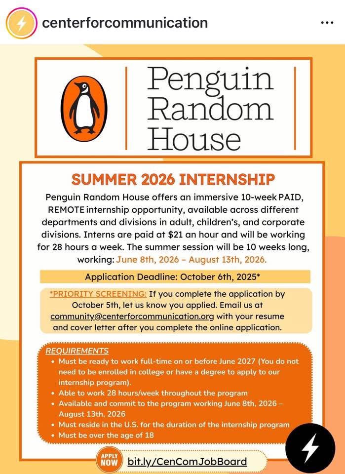 Great opportunity for Summer 2026.
