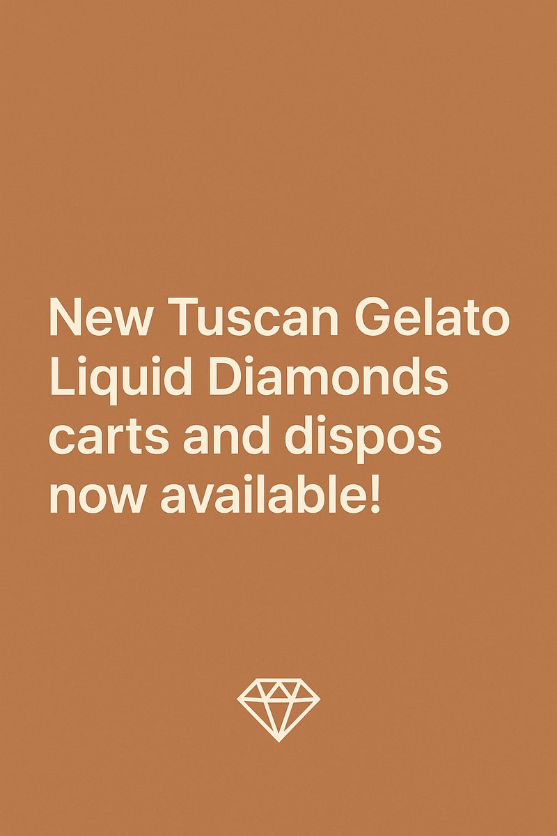 jamnhempco's tweet image. Tuscan Gelato just dropped. 🍨✨
Liquid Diamonds carts &amp;amp; dispos are NOW live: smooth, sweet, and ready to elevate your sesh. 💎🔥 #smallbatch