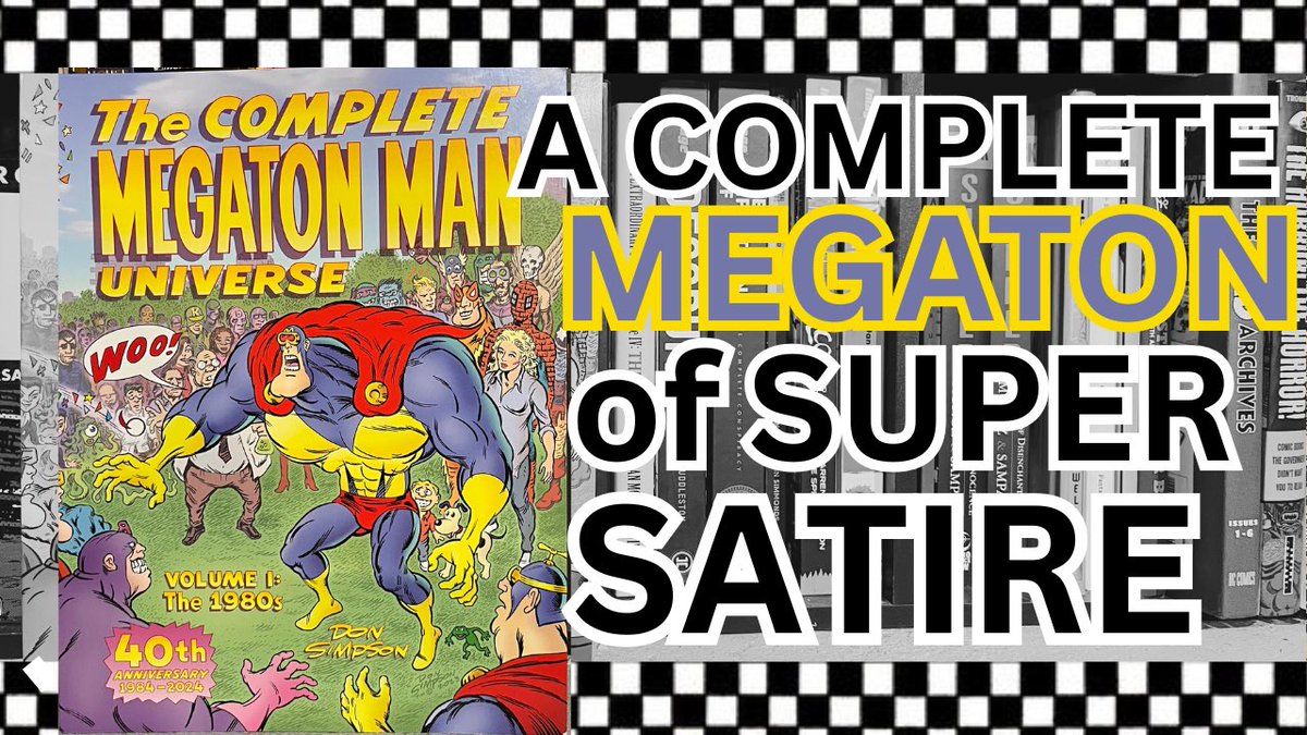 The best superhero satire is finally in print in a MASSIVE and beautiful collection! 

It’s The Complete Megaton Man Universe Volume 1: The 1980s by Don Simpson from <a href="/fantagraphics/">Fantagraphics</a> / <a href="/WeAreZoop/">WeAreZoop</a>! 

Check out my video:
youtu.be/ih2bIVHLMNA?si…