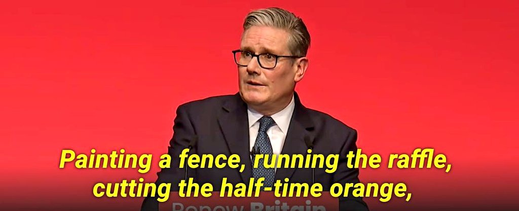 "Choose a life. Choose a job. Choose a career. Choose a family. Choose a fucking big television. Choose DIY and wondering who the fuck you are on a Sunday morning... Choose painting a fence. Choose running the raffle. Choose cutting the half-time fucking orange."