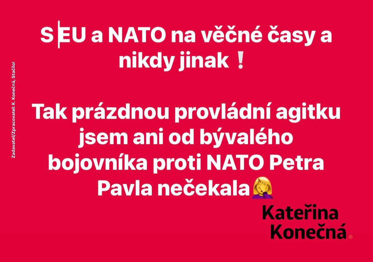Konecna_K's tweet photo. Hnutí STAČILO! považuje projev prezidenta Petra Pavla za snahu o ovlivnění volebních výsledků ve prospěch vládních stran a přímý útok na snahu hnutí STAČILO! dát lidem možnost rozhodnout si v referendu o zásadních otázkách týkajících se budoucího směřování 🇨🇿České republiky.

Vyzýváme občany České republiky, aby se nenechali ovlivnit žádnou manipulativní snahou ani pokračováním útočné kampaně vládních stran, církví i různých politických neziskovek proti hnutí STAČILO❗️

Za tři dny řekneme společně STAČILO! asociální vládě Petra Fialy a jeho pohůnků✊️