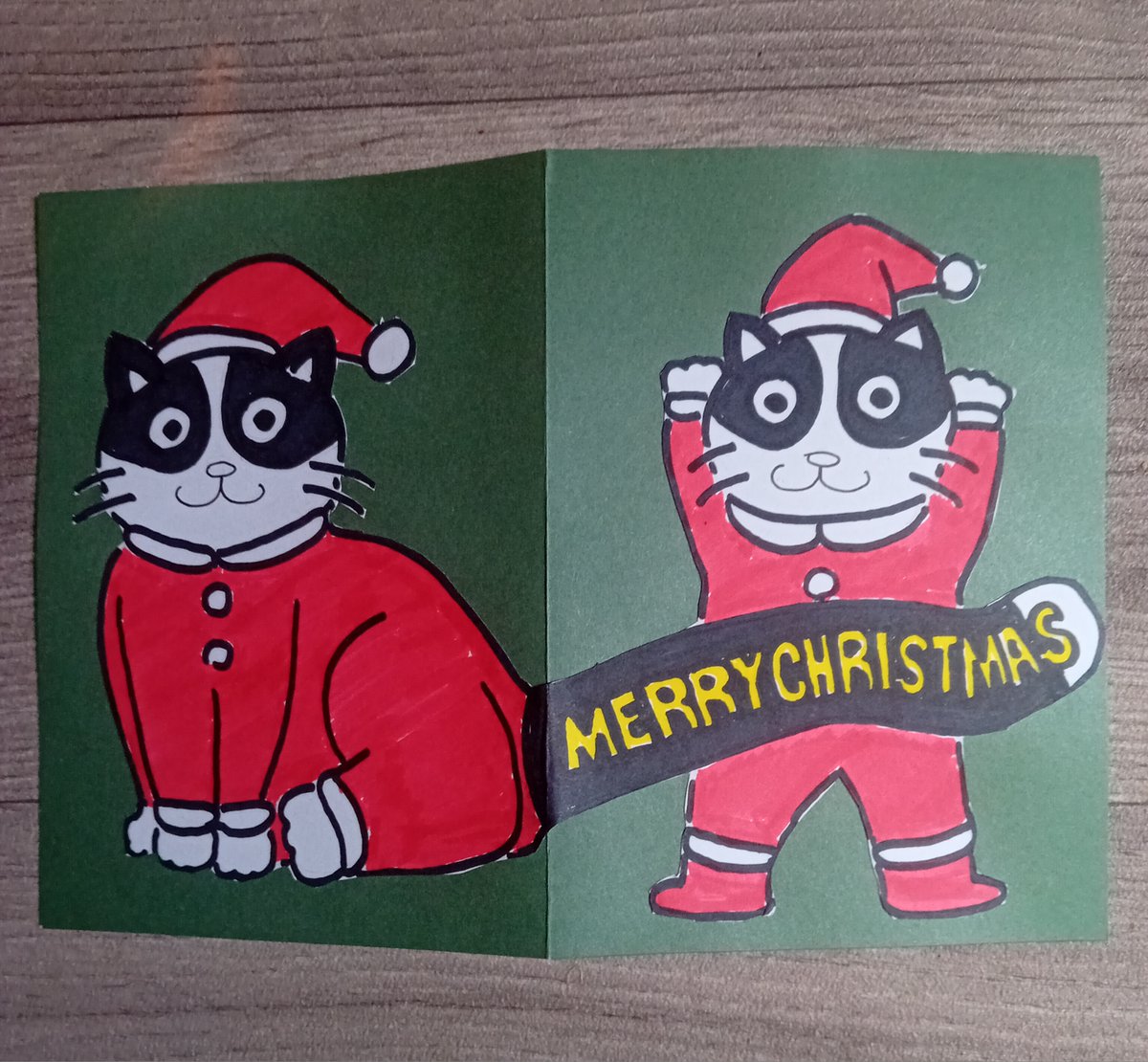 My first Christmas item this year! This adorable hand drawn cat card is now available at axelinaproductions.etsy.com #Cat #catchristmas #handmadecard #Craftblogclub #Socialmumshour #UkMakers #CraftBizParty #Indiebizhour #catlover #USABizparty