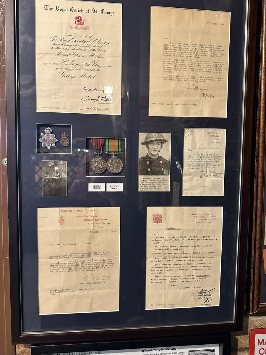 BygonesTorquay's tweet image. From our #WW2 #HomeFront displays . An #AFS  Edgware Road fireman awarded the George Medal .
