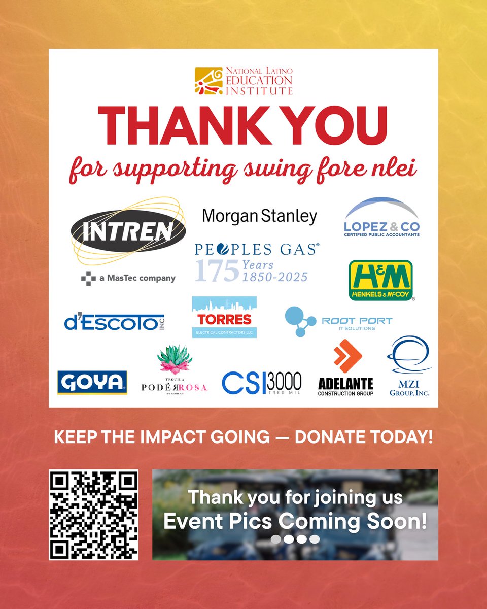 ⛳ THANK YOU for making Swing Fore NLEI a success!
Big thanks to our sponsors — photos coming soon! 📸

👉 Support our mission year-round scan QR code or click here: lnkd.in/e7vTeG7i

#swingforenlei #thankyou #nlei