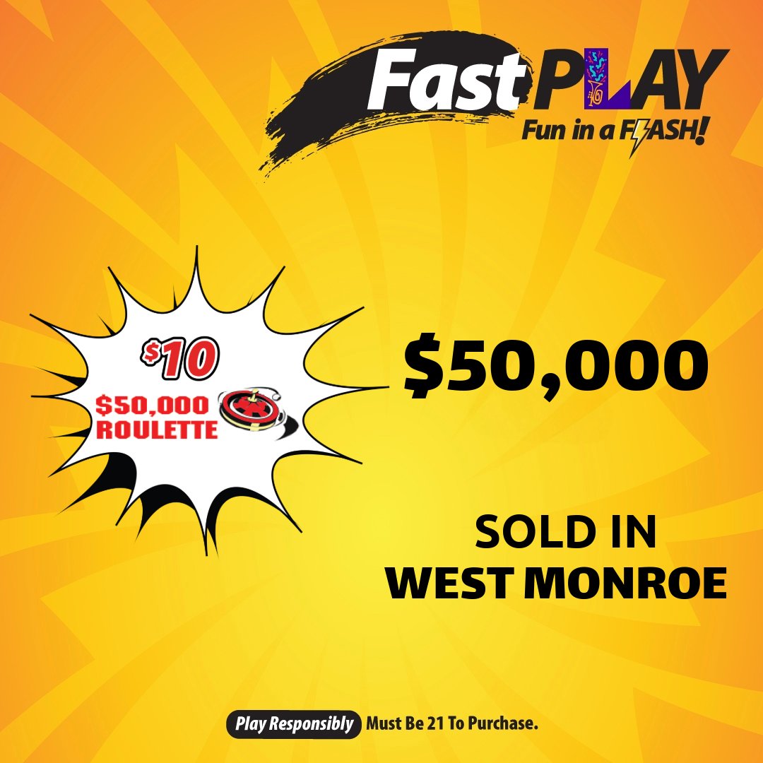 LALottery's tweet image. Congrats to Glenwood U Pak It on N. 7th Street in #WestMonroe! 🎉

They recently sold a $50,000 prize-winning Roulette #FastPlay ticket played on Saturday! 🥳
👉 brnw.ch/21wWeBb