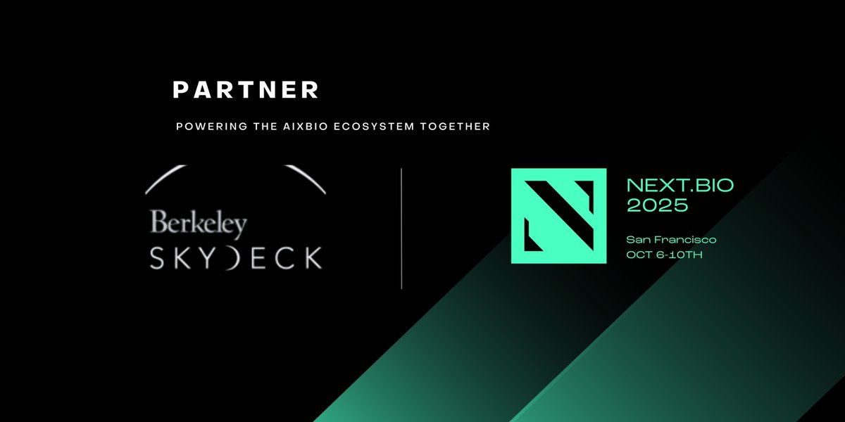 nextsequencevc's tweet image. Welcome @SkyDeck_Cal as our #NEXTBIO2025 Partner! 🎉 Together we're empowering the next wave of founders building a future powered by AI and Biology. #NEXTBIO2025