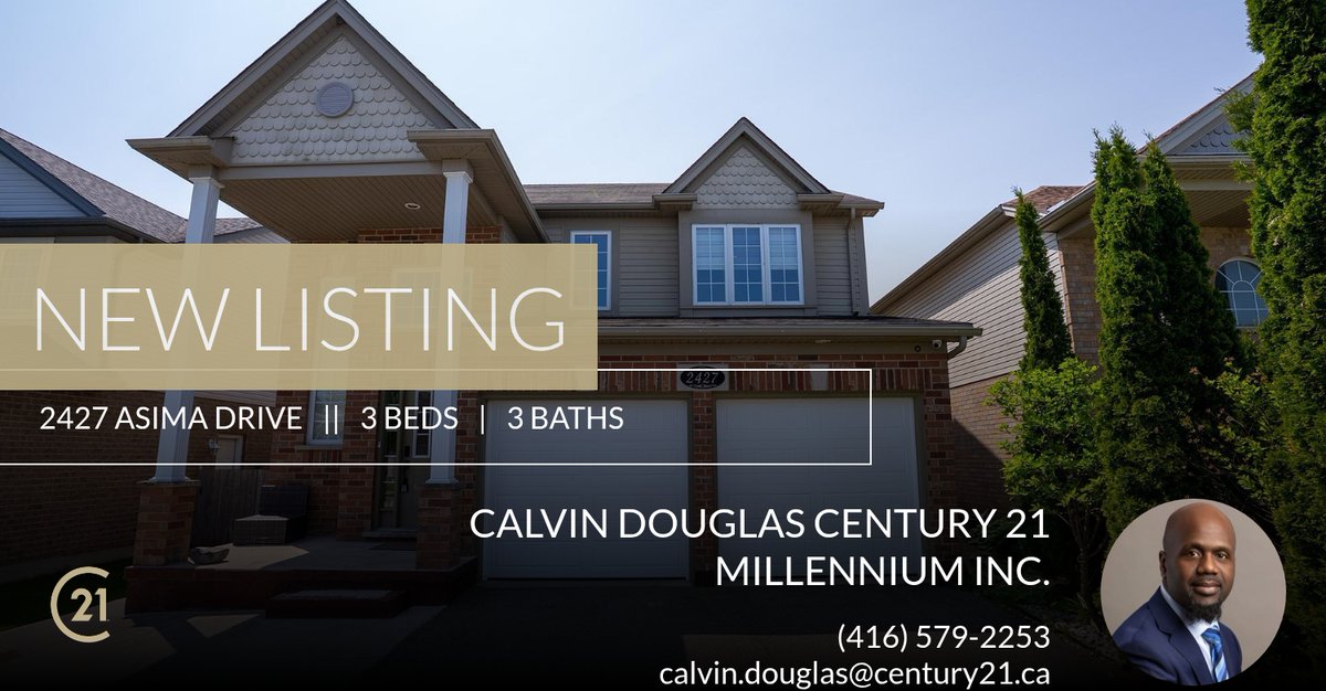 CD_Realtor's tweet image. 📍 New Listing 📍 Take a look at this fantastic new property that just hit the market located at 2427 Asima Drive in London South. Reach out here or at (416) 579-2253 for more information

Calvin Douglas 
Century 21 Millennium Inc... homeforsale.at/2427_ASIMA_DRI…