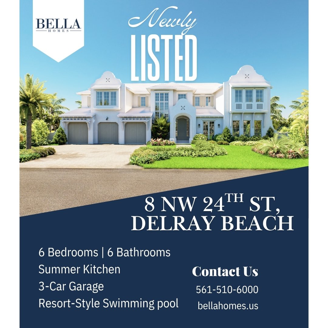BellaHomesUS's tweet photo. Your everyday escape. 🌴🌊
✨With 6 bedrooms, a summer kitchen, and a resort-style pool, this newly listed Bella Home redefines luxury living in Delray Beach.

Ready to call it yours?

📍 8 NW 24th St, Delray Beach FL
📞 561-510-6000 | https://t.co/75rLyNhvgD https://t.co/0W5XpkpNOP