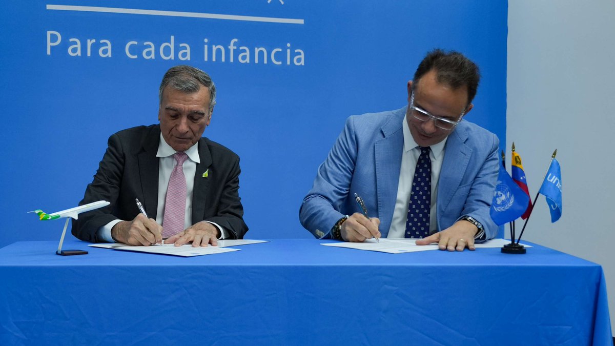 El Fondo de las Naciones Unidas para la Infancia (UNICEF) en Venezuela y la Fundación LASER (FUNDALASER) firmaron un acuerdo de cooperación para unir esfuerzos por la niñez y la adolescencia del país. 

🔗 unicef.link/3VF2Mx3