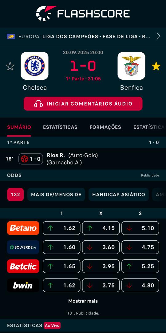 Antijornalixo's tweet image. Chelsea - Benfica 1:0

Mais informação: flashscore.pt/r/?t=1&amp;amp;id=MDDN…
Flashscore made in Sporting ,nos jogos do benfica até há assistência nos auto golos,enquanto na Premier league não é mencionado assistências para fora de jogo 🤦‍♂️ #flashscorept @FlashScorePT @Jornalixo_PT