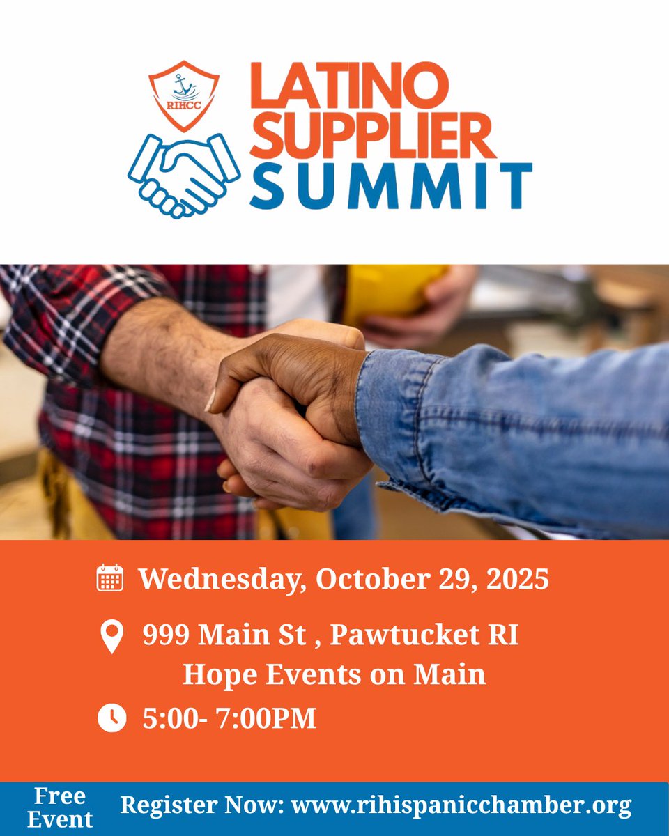 RIHispanicChamb's tweet photo. Regístrate ahora en: https://t.co/KprMSSYoDt o click en bio.
-
Register now at: https://t.co/KprMSSYoDt
 or click the link in our bio. https://t.co/BUDJAVmmrl