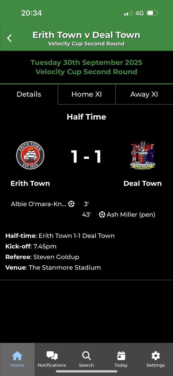 All square at the break -