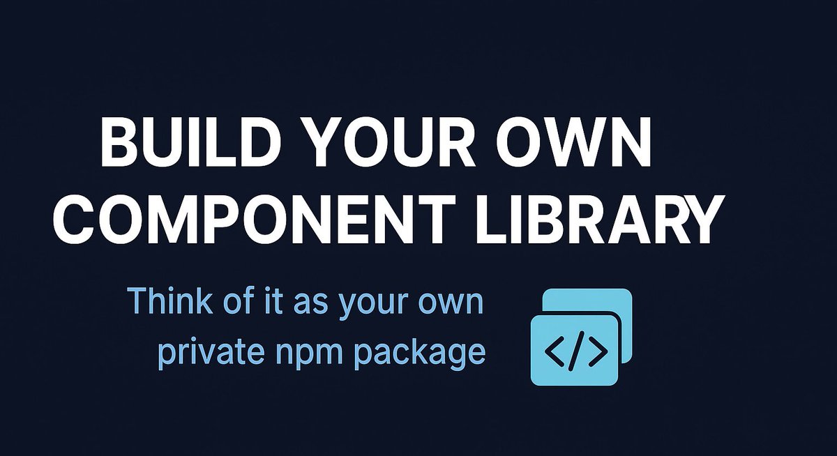 mba_chibuezez's tweet photo. Every serious developer should have a personal component library.

Think of it as your own private npm package—reusable, consistent, and built for YOU.

Here’s why it matters (and how to start) 👇
#WebDev #FrontendDev #DevCommunity https://t.co/uJzeeF56Dp