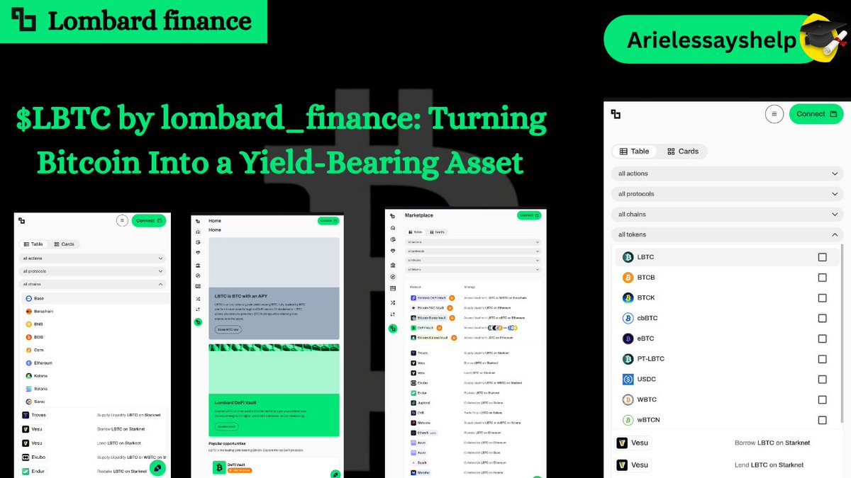Arielessayshelp's tweet image. Have you ever thought about what it would be like if your @Bitcoin could actually work for you — earning yield while you still held full exposure to BTC?

That’s exactly what $LBTC from @lombard_finance is built for. 

It’s a yield-bearing version of Bitcoin designed not just for…