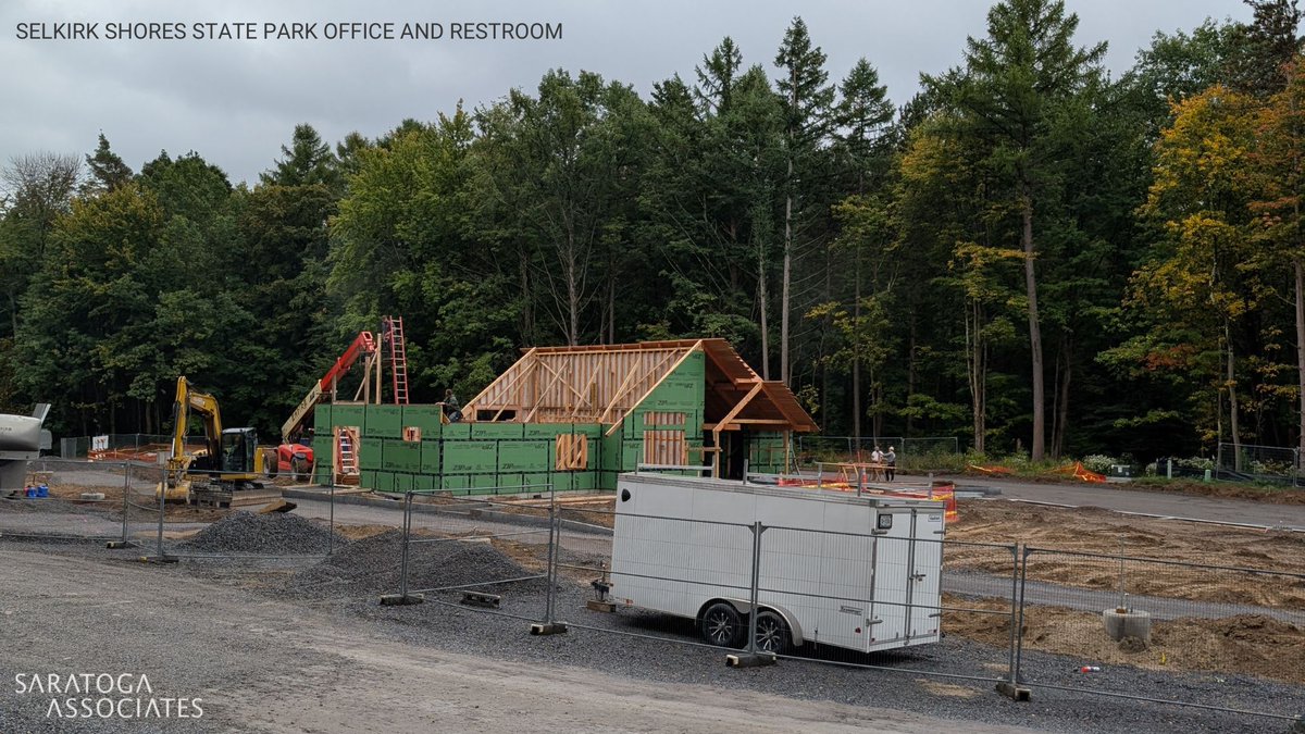 🏞️🔨 Selkirk Shores State Park Update! 🔨🏞️

The new Office and Restroom buildings are really starting to take shape! These facilities are on track to be ready for public use by summer 2026. ☀️🚻

#SelkirkShores #ParkUpdate #SaratogaAssociates #LandscapeArchitecture #ComingSoon