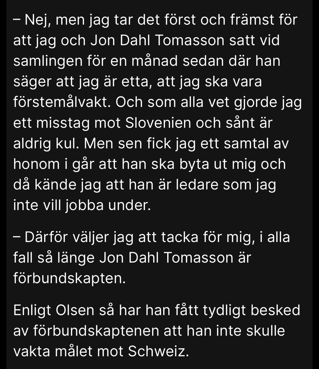 RasimReiz's tweet image. Tänk att man väljer att avsluta sin landslagskarriär när man blir petad efter att man har varit dålig.

Vilken jävla bebis han är Olsen.