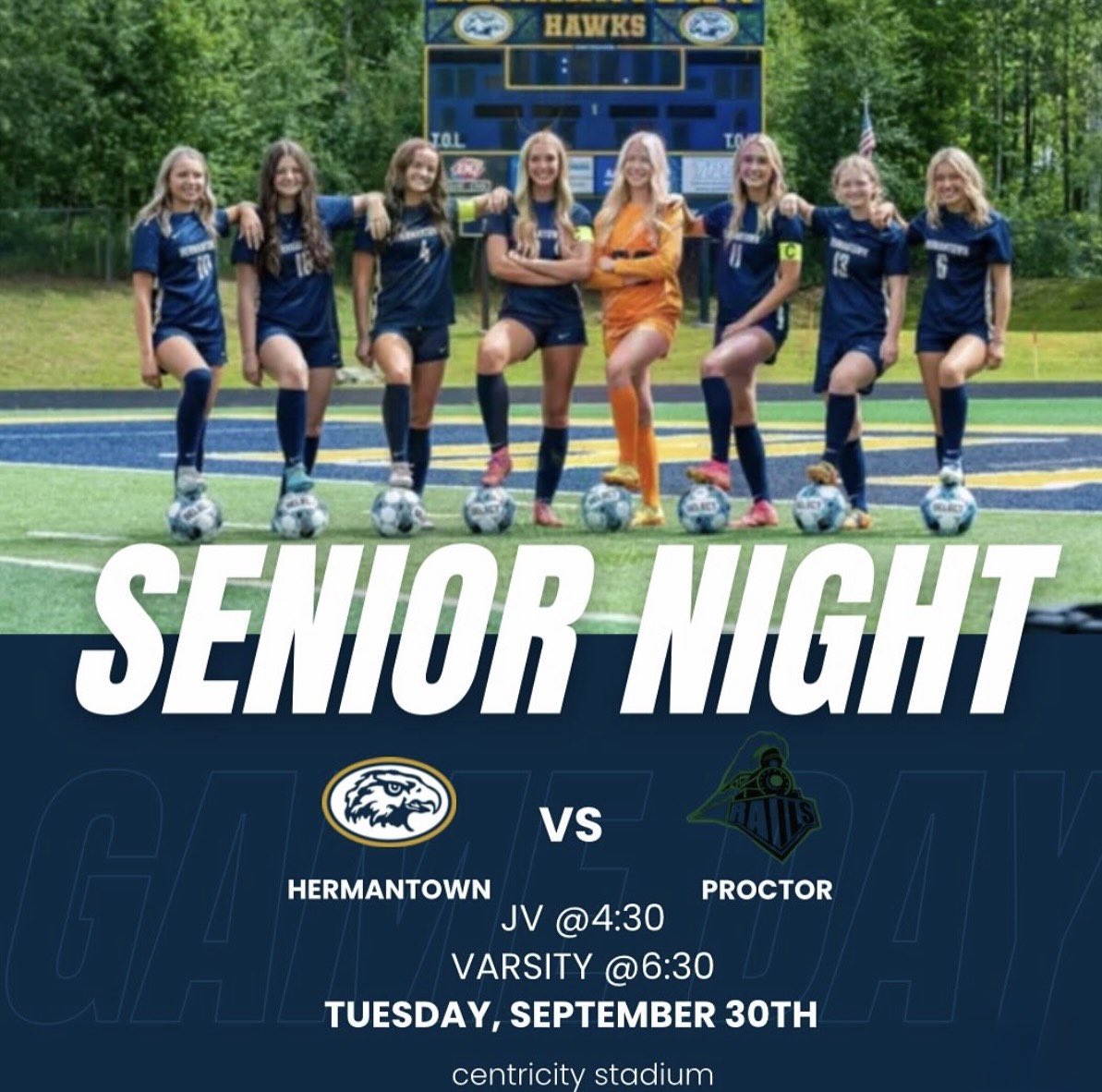 GirlsSoccerHT's tweet photo. Senior Night at Centricity Stadium! Come show your support!!! https://t.co/XqKs4QbhDd