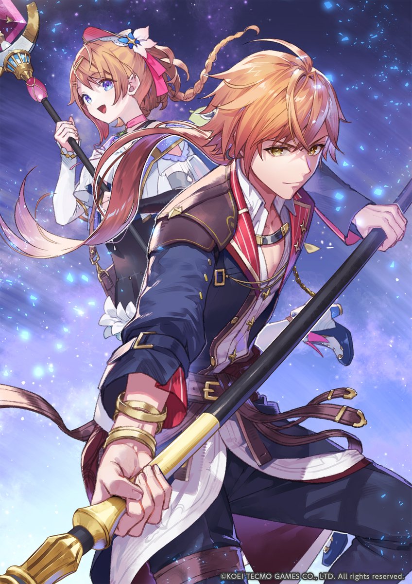KoeiTecmoUS's tweet image. Our launch celebration of #AtelierResRW continues! 

Please enjoy this original illustration by Geso featuring Slade x Resna~

#KTfamily
