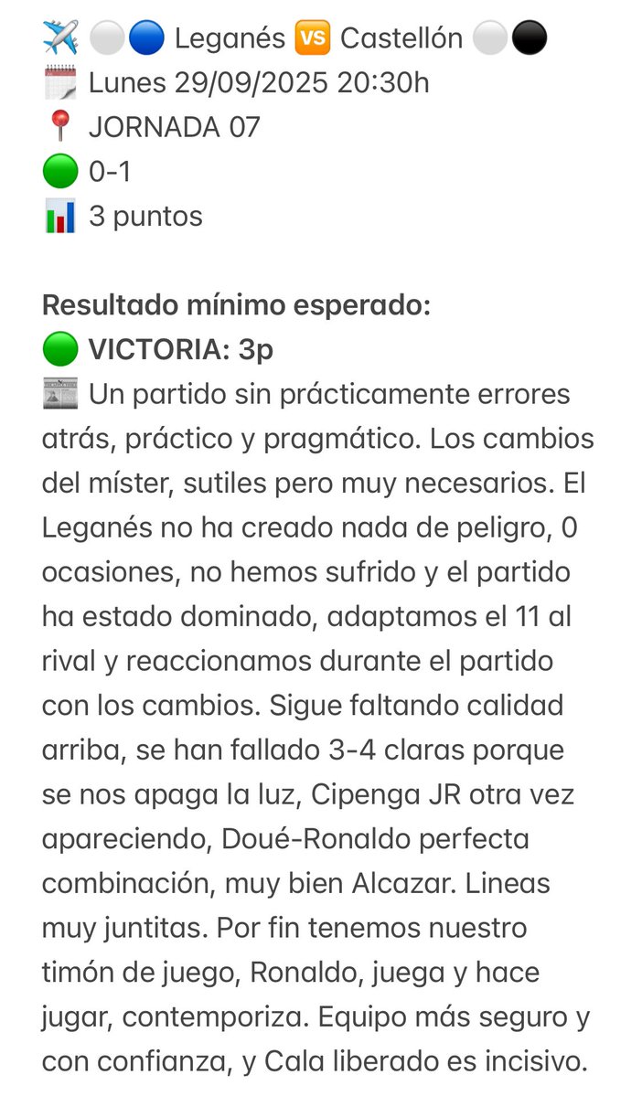 Ya en frío, mi crónica de ayer: