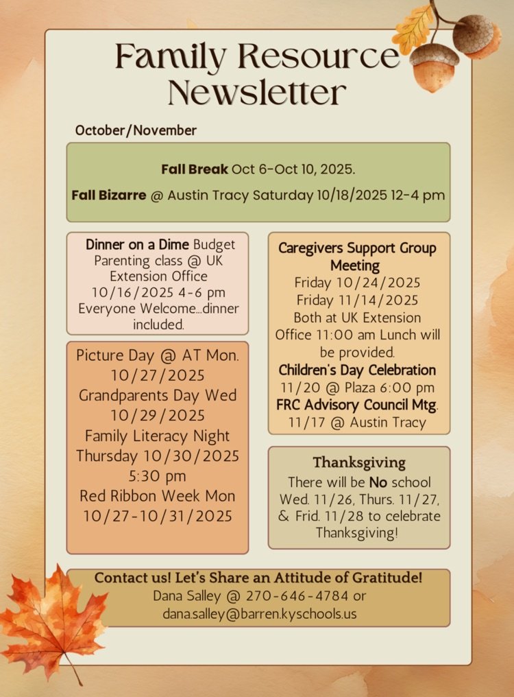 Take a look at some important dates and useful information!