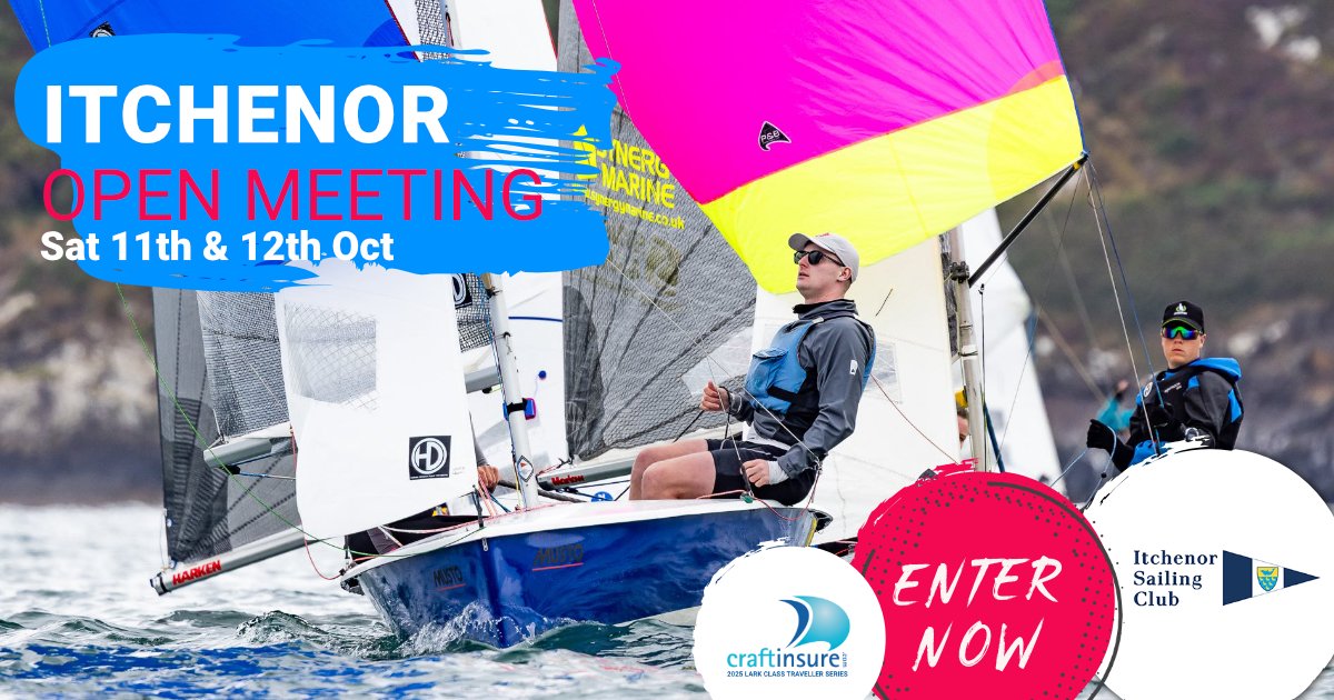 Join us for the <a href="/Craftinsure/">craftinsure</a> #LarkClass Open Meeting at the beautiful Itchenor SC on October 11th &amp; 12th!

Enjoy fantastic racing and a great social atmosphere, including the fleet dinner on Saturday night!

Book your entry here: itchenorsc.co.uk/event/lark-ope…

See you on the water! 🌊