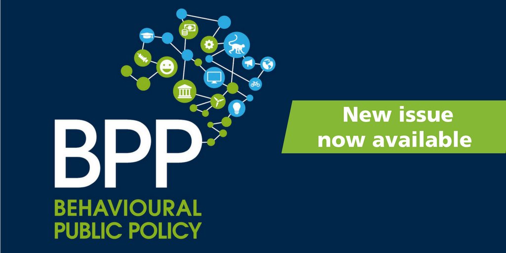 CambUP_Econ's tweet image. New Issue of Behavioural Public Policy now available
📚 cup.org/4nrguzC

#BehavioralScience #BehaviouralScience #BehavioralEconomics #PublicPolicy