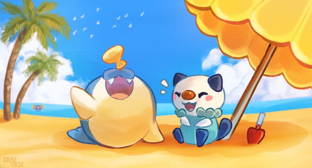 Warm Summer Days
Now that Autumn has arriven, let us one last time remember the warm sunny days!!
Before we dive into the spoopy zone &gt;:3 

#pokemon #fanart #pokemonart