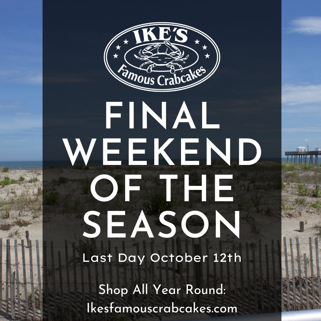 IkesFamousCC's tweet photo. 🦀 The season is winding down! We’ll be closing after Columbus Day —after that, order online! 🌊✨ https://t.co/9hIyZo1ozk