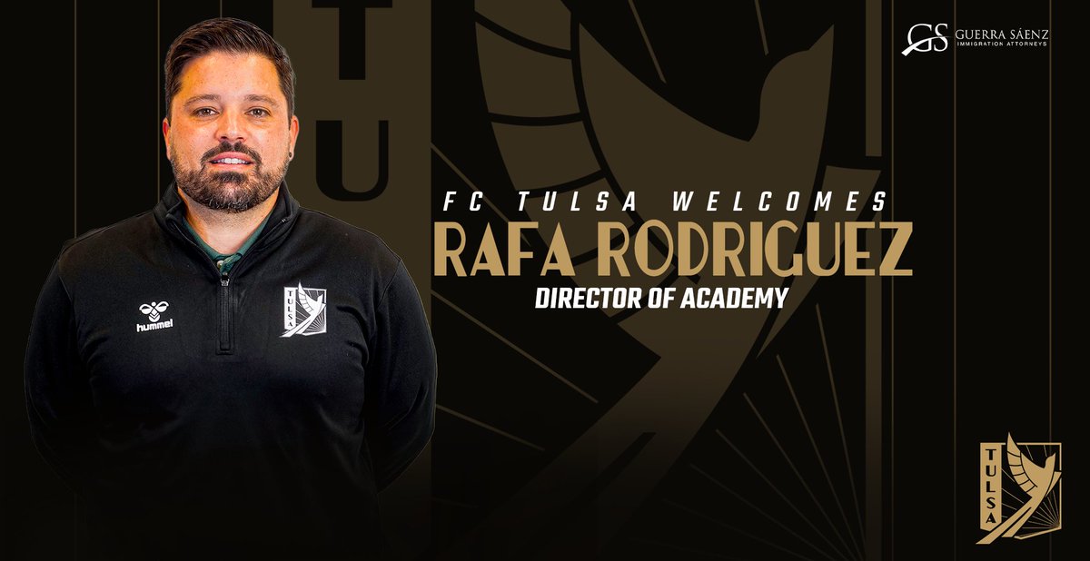 FCTulsa's tweet photo. Welcome to Tulsa, Rafa 🤝

We're excited to announce Rafa Rodriguez as the club's new Director of Academy ⚽️

📰 Learn more: https://t.co/wEMgA5kB98 https://t.co/mhZvmsva8Q