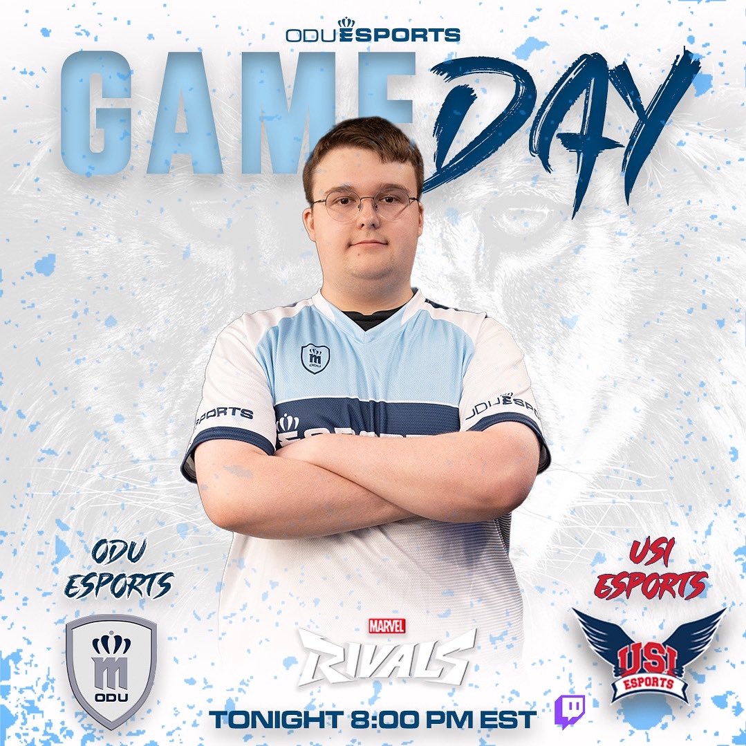 ‼️ IT’S GAME DAY ‼️
Join Varsity Rivals TONIGHT at 8:00PM vs. University of Southern Indiana!!

👾twitch.tv/oduesports

#marvelrivals #esports #collegiateesports