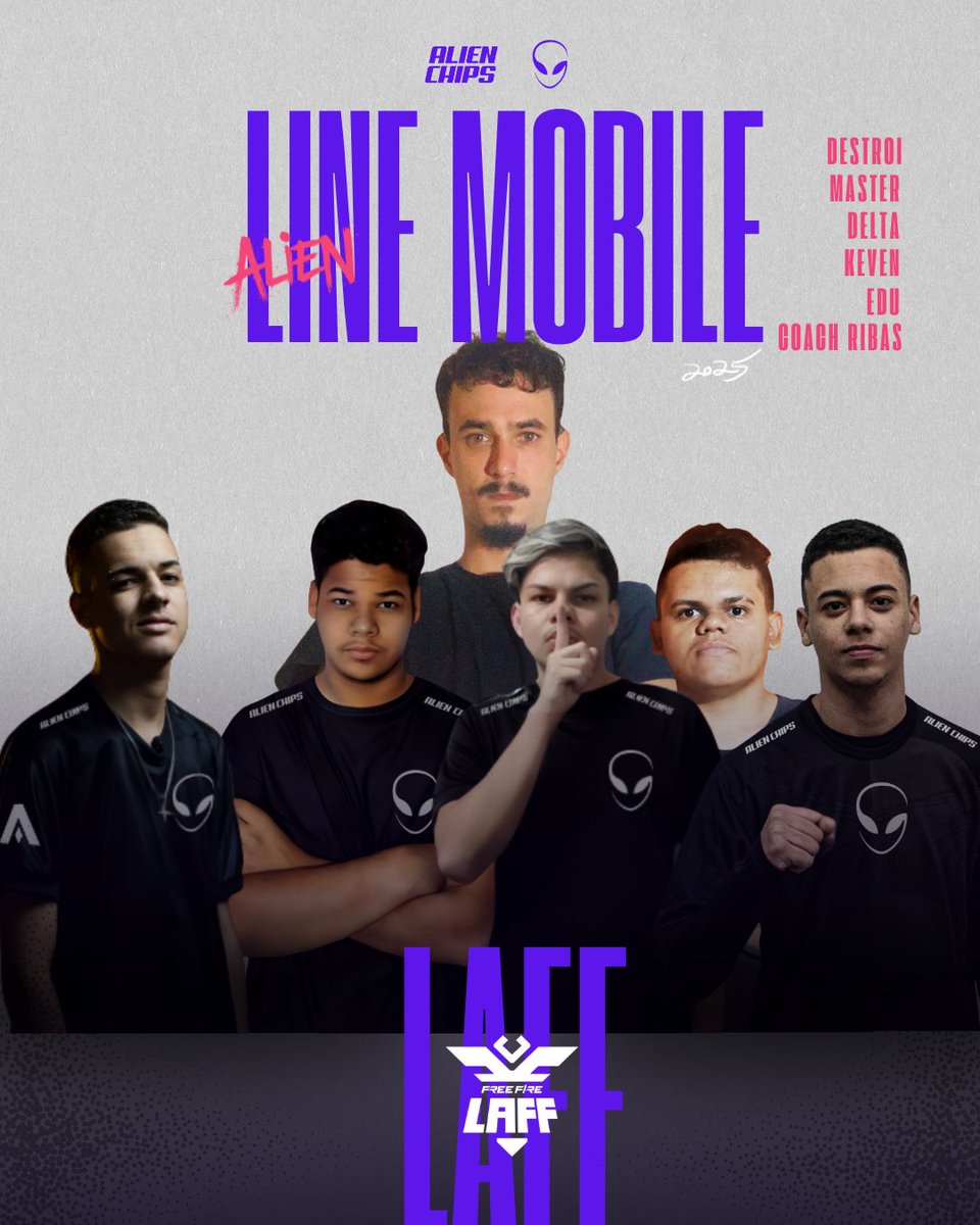 aliengamingofc's tweet photo. Nova era no mobile!
Apresentamos nossa line-up que vai representar na LAFF, e a jornada começa hoje às 18h! 💥
Chegou a hora de mostrar o que a tropa tem em jogo! 🚀💪

#LAFF #FreeFire #GoAlien @FFesportsBR https://t.co/kWdNxXrpEo