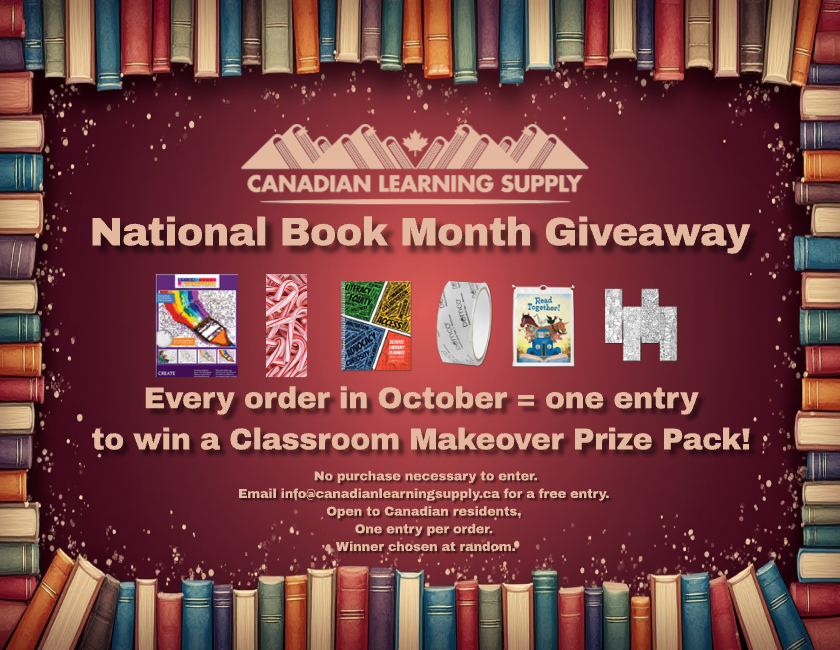 MuseumSupply's tweet image. October is National Book Month, and we’re celebrating with a special giveaway just for educators and librarians! Every purchase of a book supply item from our book supplies collection during October automatically enters you to win our Classroom Makeover Prize Pack.