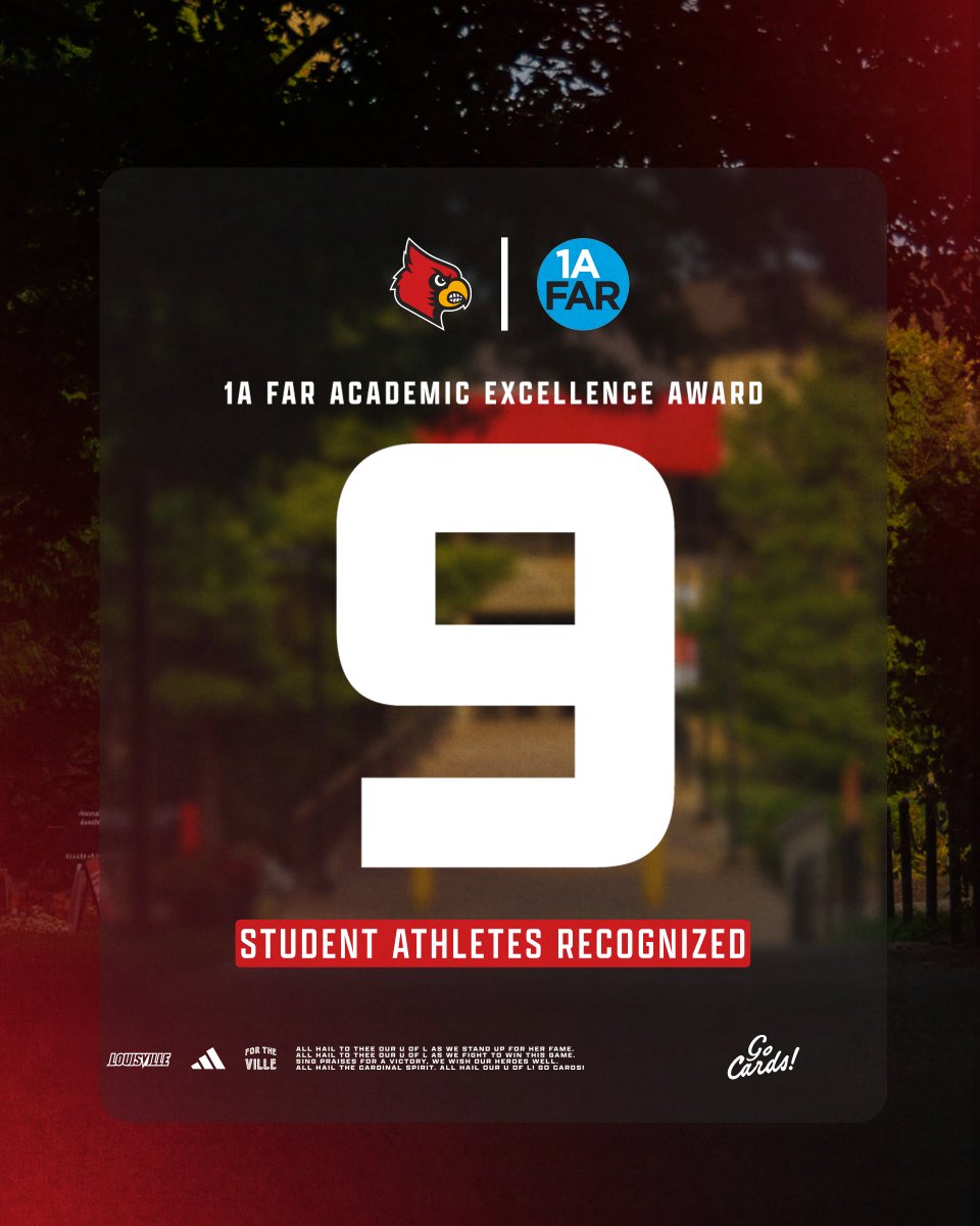 9 Cardinals earned the 1A FAR Academic Excellence Award 📚

Details: uofl.me/4o2mdfn

#GoCards
