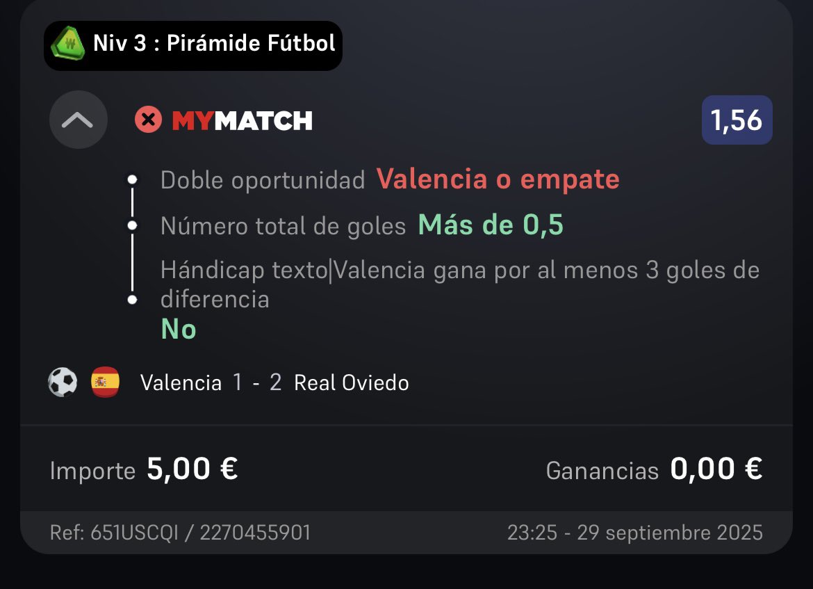 D4anii_'s tweet photo. @WinamaxDeportes 
Hola se podría mirar este caso, mi apuesta de la pirámide nivel 3 era el de la lazio pero no sé porque no se me activó,y lo digo porque se puede ver que es un poco razonable ya que no haría una puesta justo de la pirámide y prefiera activar el bang para cuota1,6 https://t.co/8F8Hh8eA7W