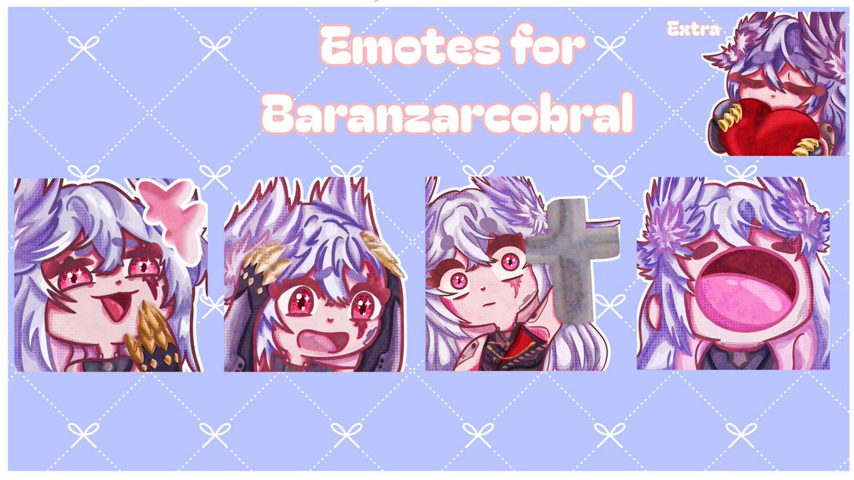 Another commission completed ^^ 
Thank you, Cobral, for trusting me to turn your new model into emotes.