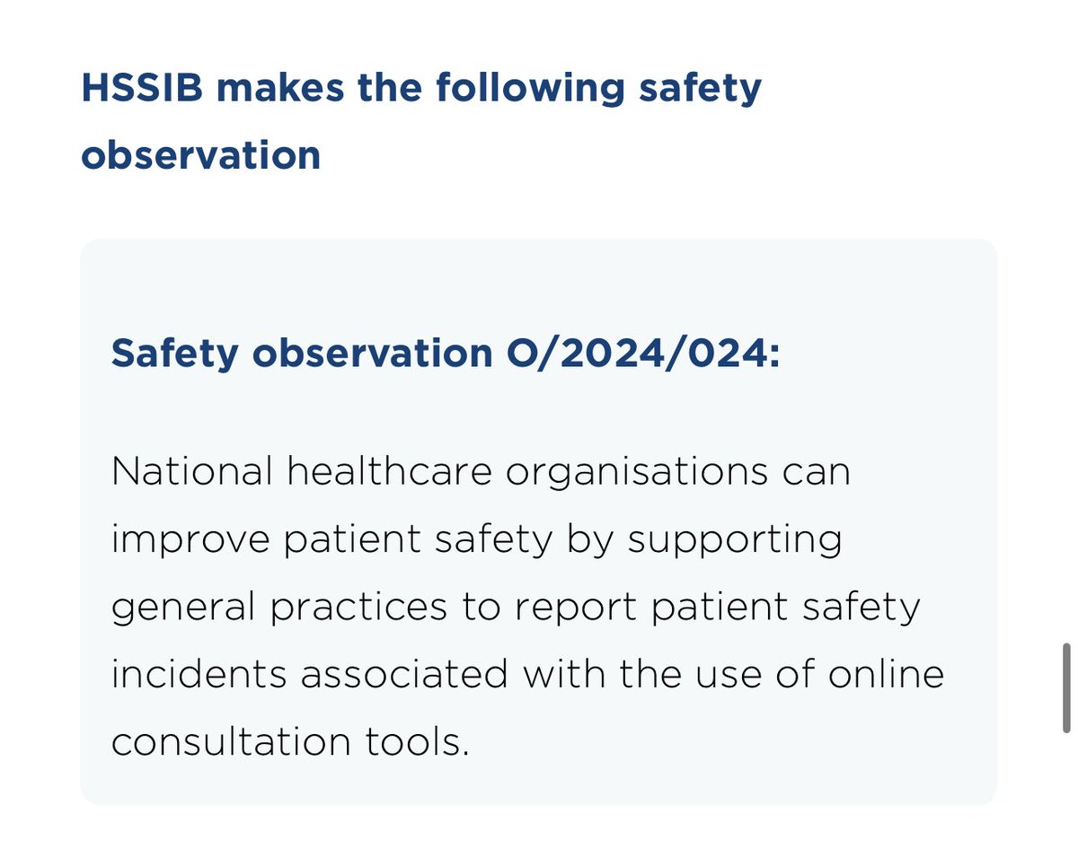 <a href="/NHSEngland/">NHS England</a> <a href="/DHSCgovuk/">Department of Health and Social Care</a> Not just opinion of <a href="/BMA_GP/">General Practice</a> but also  <a href="/theHSSIB/">Health Services Safety Investigations Body (HSSIB)</a> 

I wonder what <a href="/CQCProf/">CQCProf</a> &amp; <a href="/gmcuk/">GMC</a> think?

This break’s Jess’ Rule

5/x