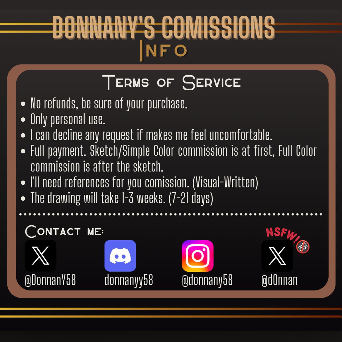 DonnanY58's tweet photo. I have comms open!! My first time opening commissions
Here it is the pricelist and TOS, but for more info check my carrd 👇👇
https://t.co/gLaijFi8Wp

DM me if you're interested!! https://t.co/3JR4zlehqF