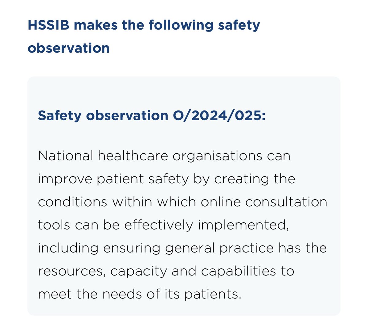 <a href="/NHSEngland/">NHS England</a> <a href="/DHSCgovuk/">Department of Health and Social Care</a> <a href="/BMA_GP/">General Practice</a> <a href="/theHSSIB/">Health Services Safety Investigations Body (HSSIB)</a> <a href="/CQCProf/">CQCProf</a> <a href="/gmcuk/">GMC</a> We lack the resources, capacity and capabilities to meet the needs of our patients if we can’t switch off online requests when we are full

Not to mention mandating we MUST contact the patient THAT SAME DAY no matter how many patients contact us 🤯

Not safe

6/x