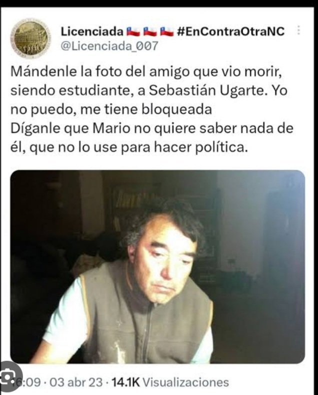 --Han inventado tanta mentira, incluso en un programa de tv un doctor(S.Ugarte) afirmó que a su amigo lo había asesinado la dictadura. Lo cuál lo desmintió él mismo "fallecido"

Quizás cuántos casos más hay que no tenemos idea #IzquierdaMitomana