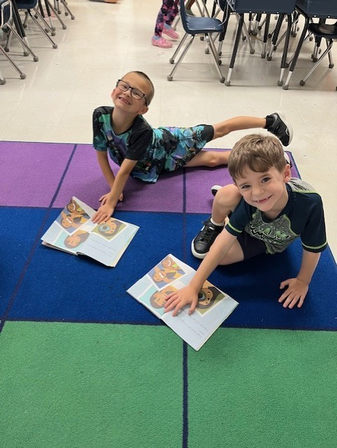 Mrs. Peak's firsties practiced partner reading today!