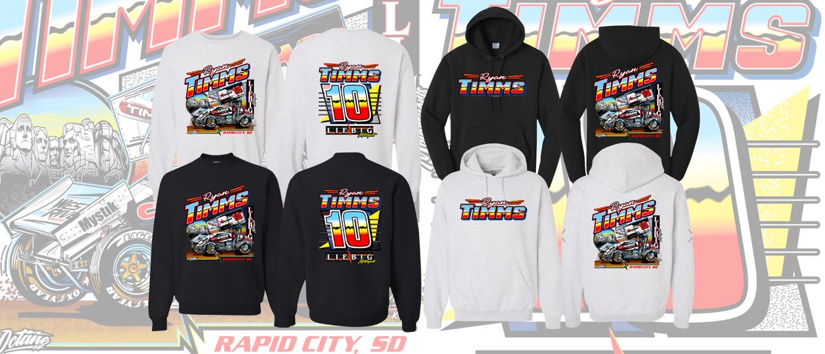 🔥 HOT off the press and just in time for those cooler Fall temps!  

The retro design has been a HIT, so we had some made in hoodies and crewnecks, available in a couple different colors!  Get yours today while we have some in stock!! 

🔥🏁🤘🏼 ShopRyanTimms.com 🔥🏁🤘🏼