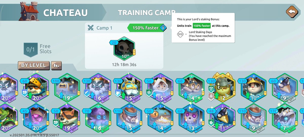 WarriorvenC's tweet image. 1/3💡 One of the biggest perks of owning a Lord is the training bonus: units train 150% faster ⚔️. 

And the best part? It doesn’t matter the rarity—even the most basic rare Lord gives you this benefit. Consistency = rewards 🏰.
#WildForest @playwildforest