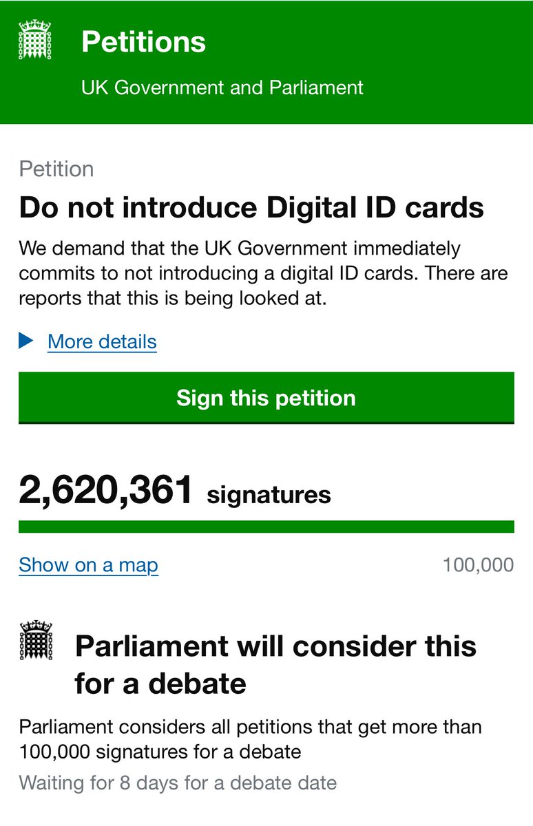 No to Digital ID (@notodigitalid) on Twitter photo ๐จ2,600,000 signatures. 
Labour will give a stock response. 
We won't go away. 
crowdfunder.co.uk/p/no-to-digitaโฆ ๐จ2,600,000 signatures. 
Labour will give a stock response. 
We won't go away. 
crowdfunder.co.uk/p/no-to-digitaโฆ