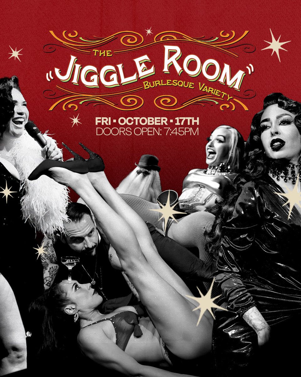 The tease returns at @JiggleRoom! 💃✨

If you missed the last shimmy, here’s your second chance—our burlesque variety spectacular is back this Friday, Oct 17, hosted by @raquelreedxo &amp; <a href="/xococolamarr/">Coco Lamarr 💋</a>.

🎭 Doors: 7:45PM
🎟️ Tickets: cheapshotdtlv.com