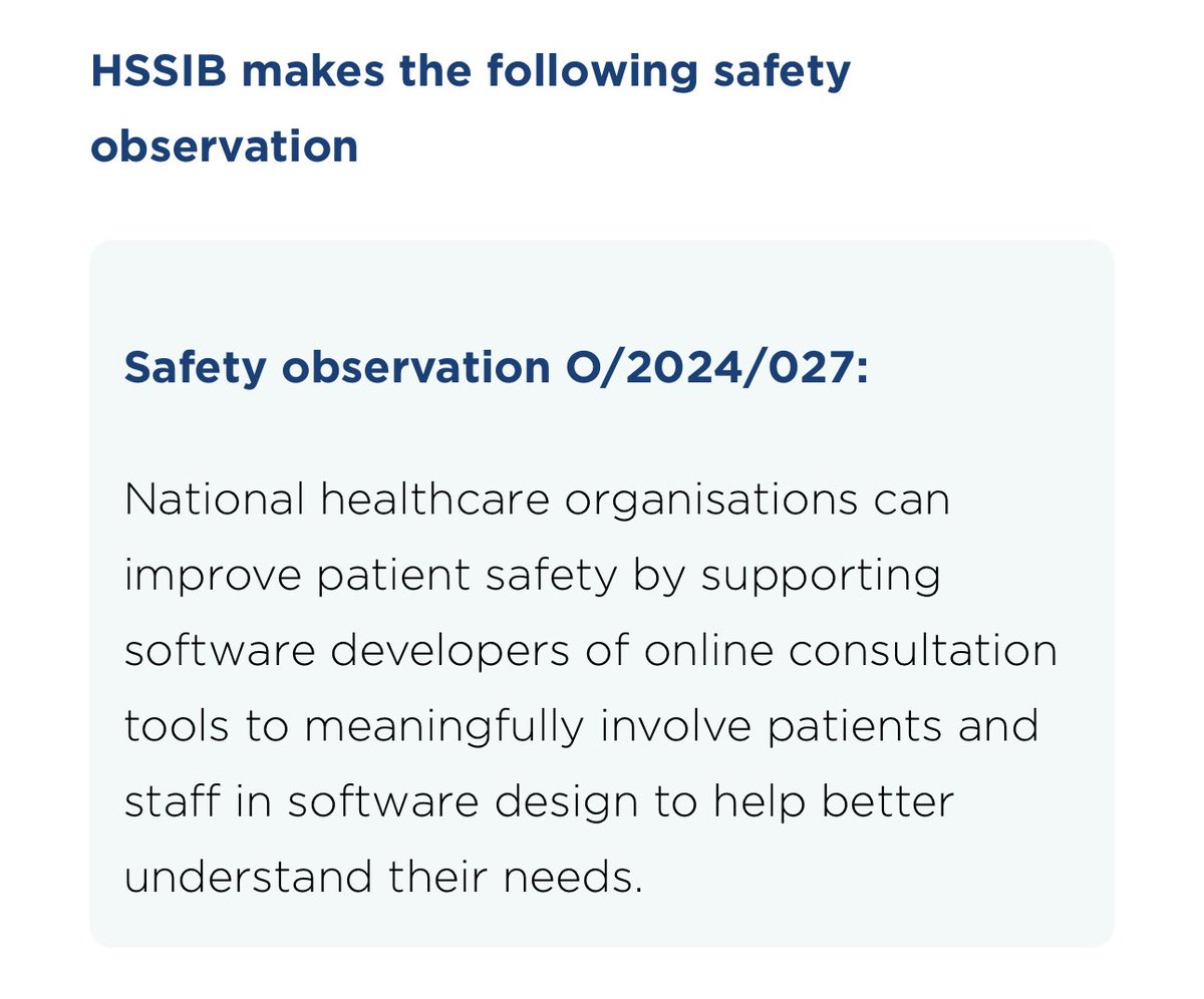 <a href="/NHSEngland/">NHS England</a> <a href="/DHSCgovuk/">Department of Health and Social Care</a> <a href="/BMA_GP/">General Practice</a> <a href="/theHSSIB/">Health Services Safety Investigations Body (HSSIB)</a> <a href="/CQCProf/">CQCProf</a> <a href="/gmcuk/">GMC</a> <a href="/Accurx/">Accurx</a> <a href="/KlinikUK/">Klinik UK</a> <a href="/TPP_SystmOne/">TPP</a> <a href="/econsult/">Telemed eConsult</a> keen to work with practices to make this safe

<a href="/NHSEngland/">NHS England</a> <a href="/DHSCgovuk/">Department of Health and Social Care</a> why won’t you join us?

8/x